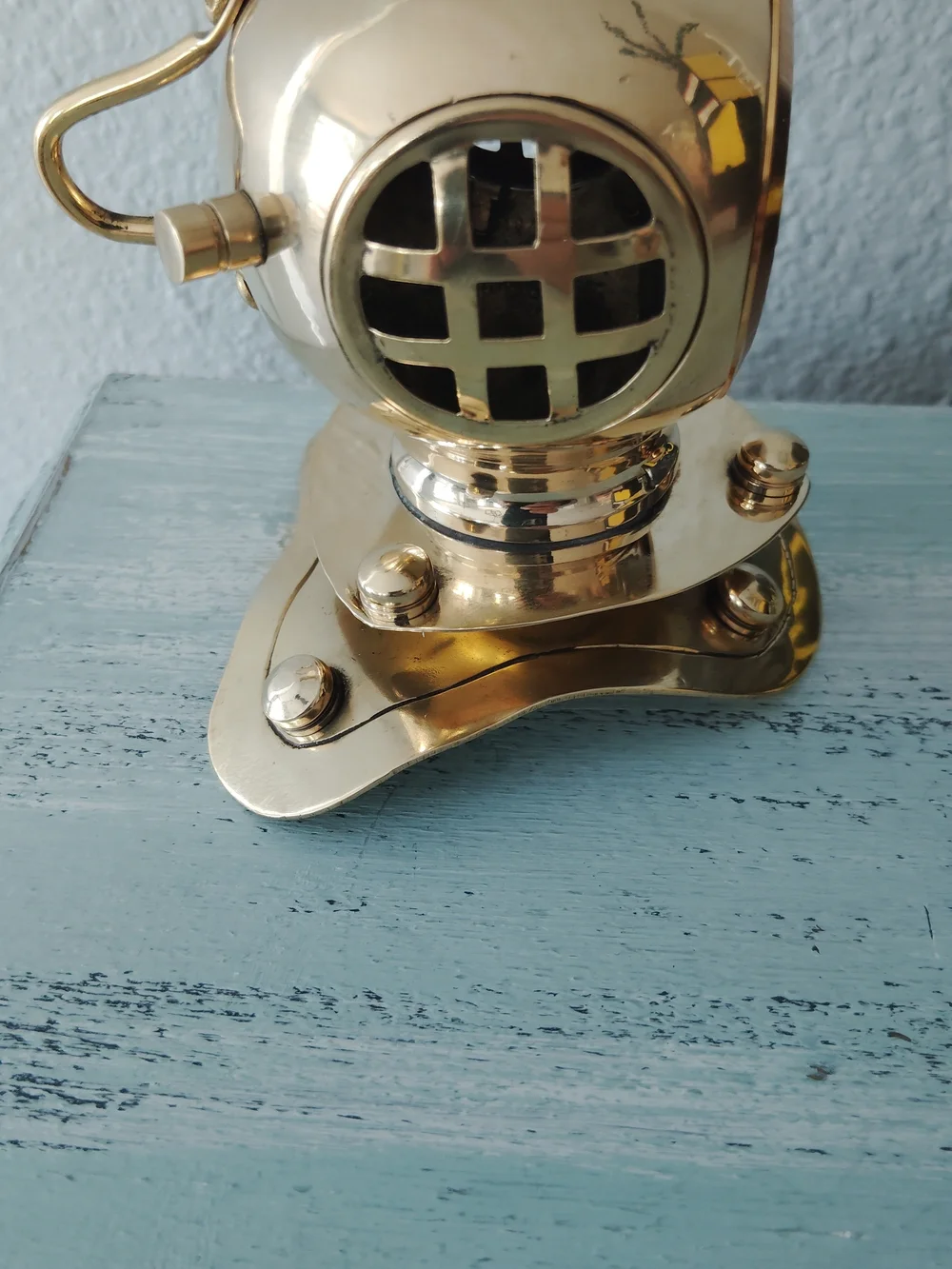 Invicta Gold Decorative Diver Helmet Desk Clock - Gold